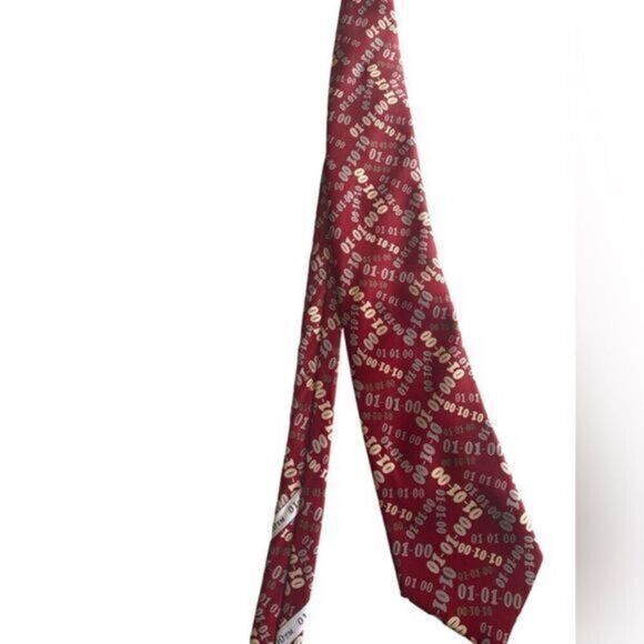 VINTAGE NECK TIE - 01-01-00 Millennium Year - Mark Of The Millennium Red - Picture 1 of 5